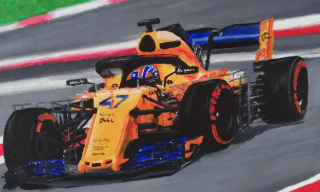painting of formula 1 racecar