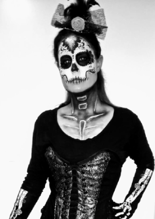 day of the dead costume and bodypaint