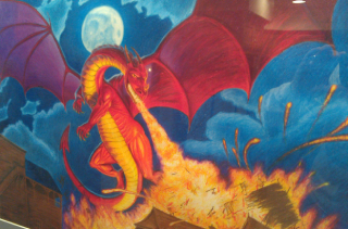 drawing of smaug breathing fire